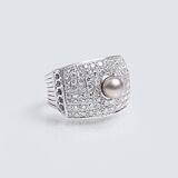 A Diamond Ring with Pearl - image 2
