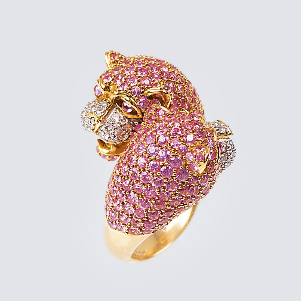 Pink-Saphir Ring 'Panther' - Bild 2
