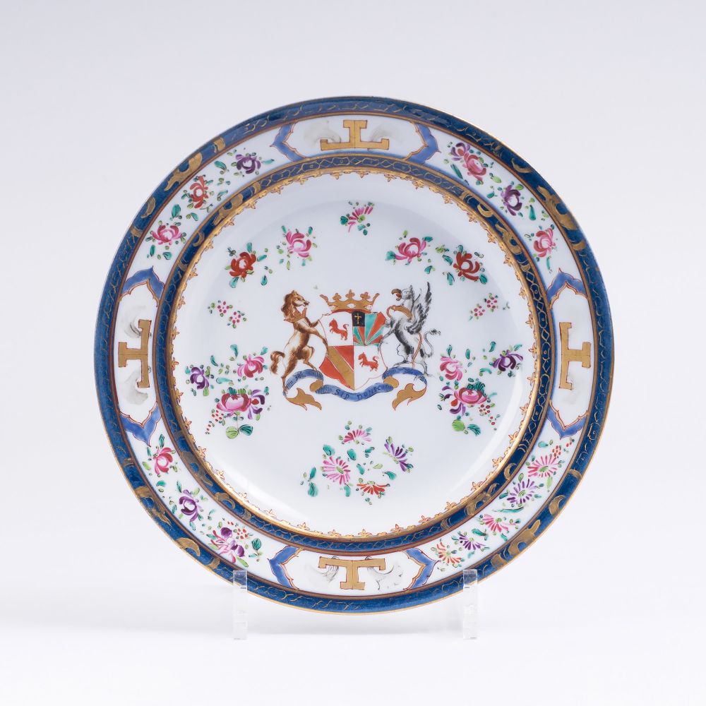 A Compagnie des Indes Plate with Coat of Arms A Compagnie des Indes Plate with Coat of Arms