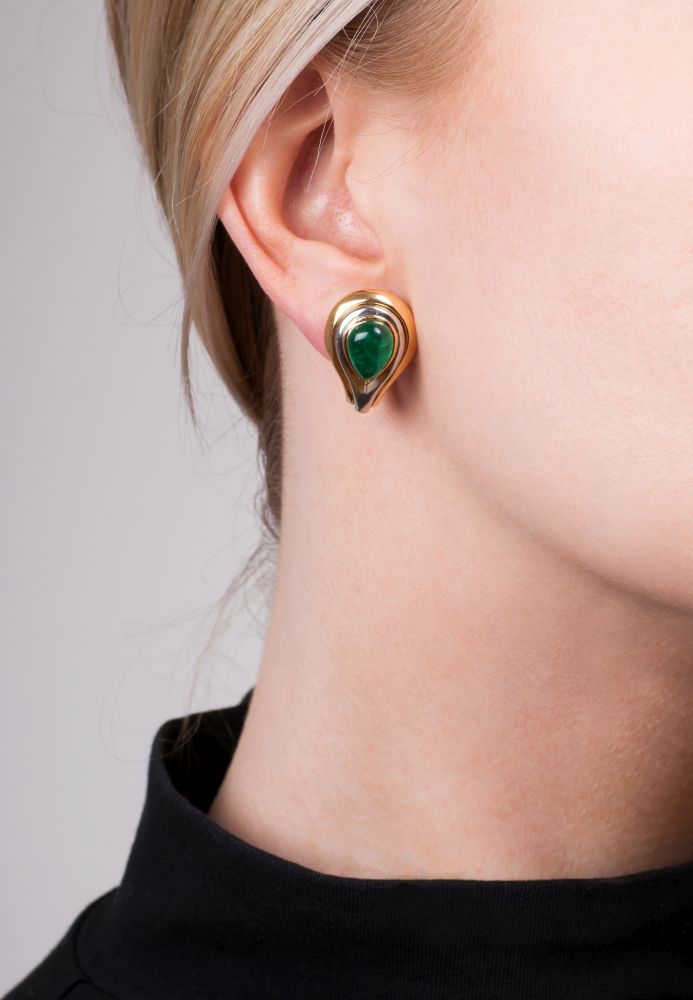 Paar Smaragd-Ohrringe - Bild 2
