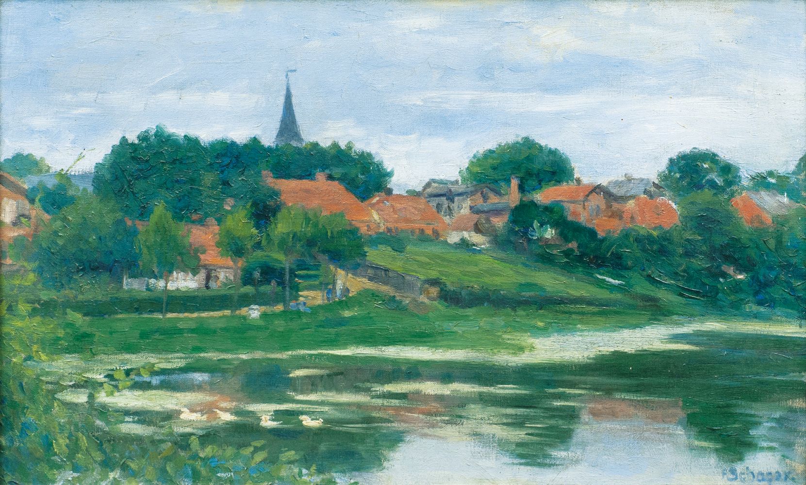Friedrich Schaper - Reinfeld in Holstein mit dem alten Witwenhaus Reinfeld in Holstein mit dem alten Witwenhaus