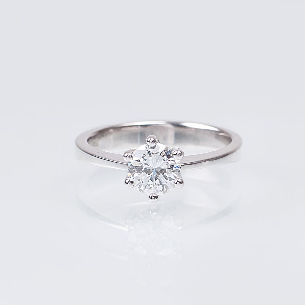 A Rare White Solitaire Diamond Ring - image 2