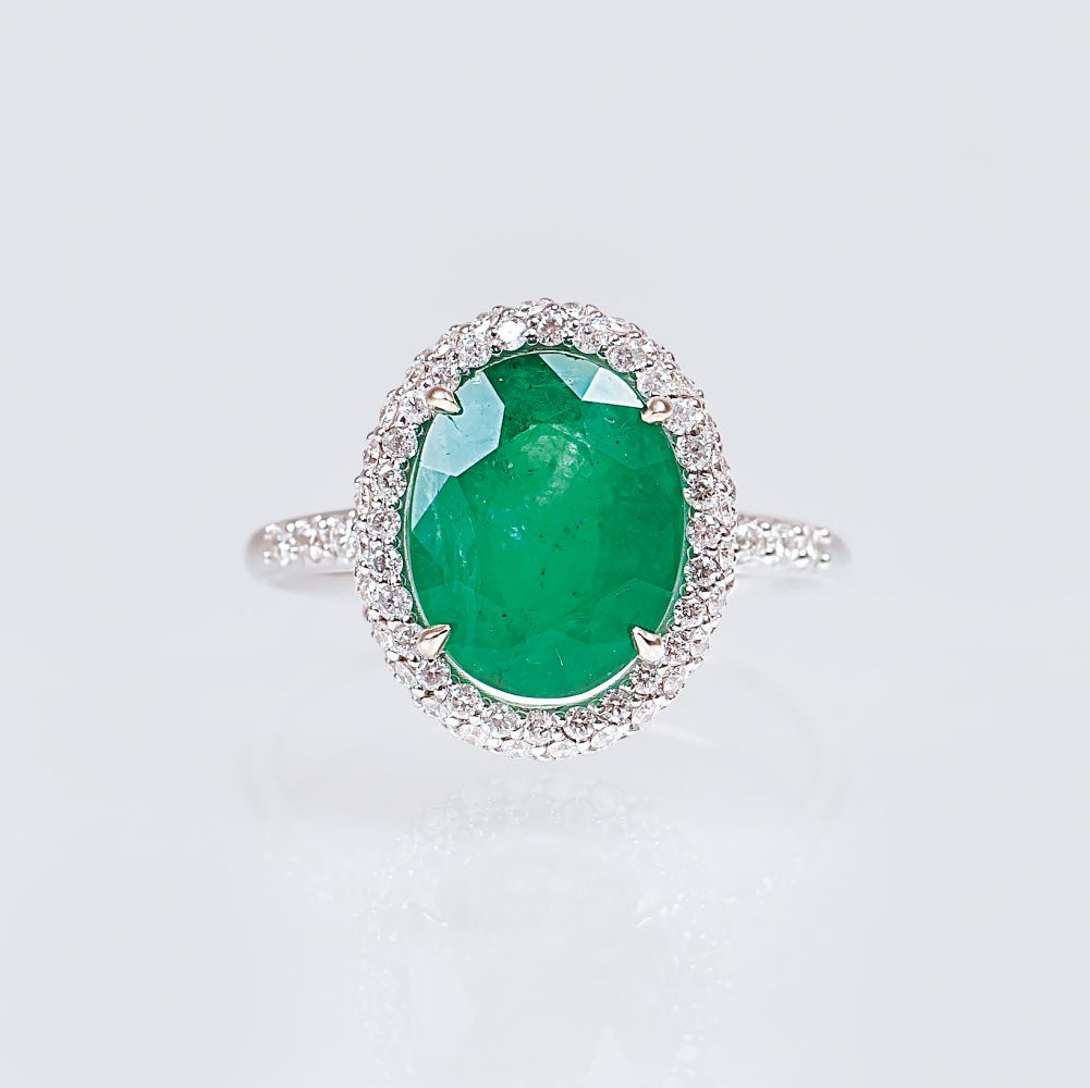 An Emerald Diamond Ring