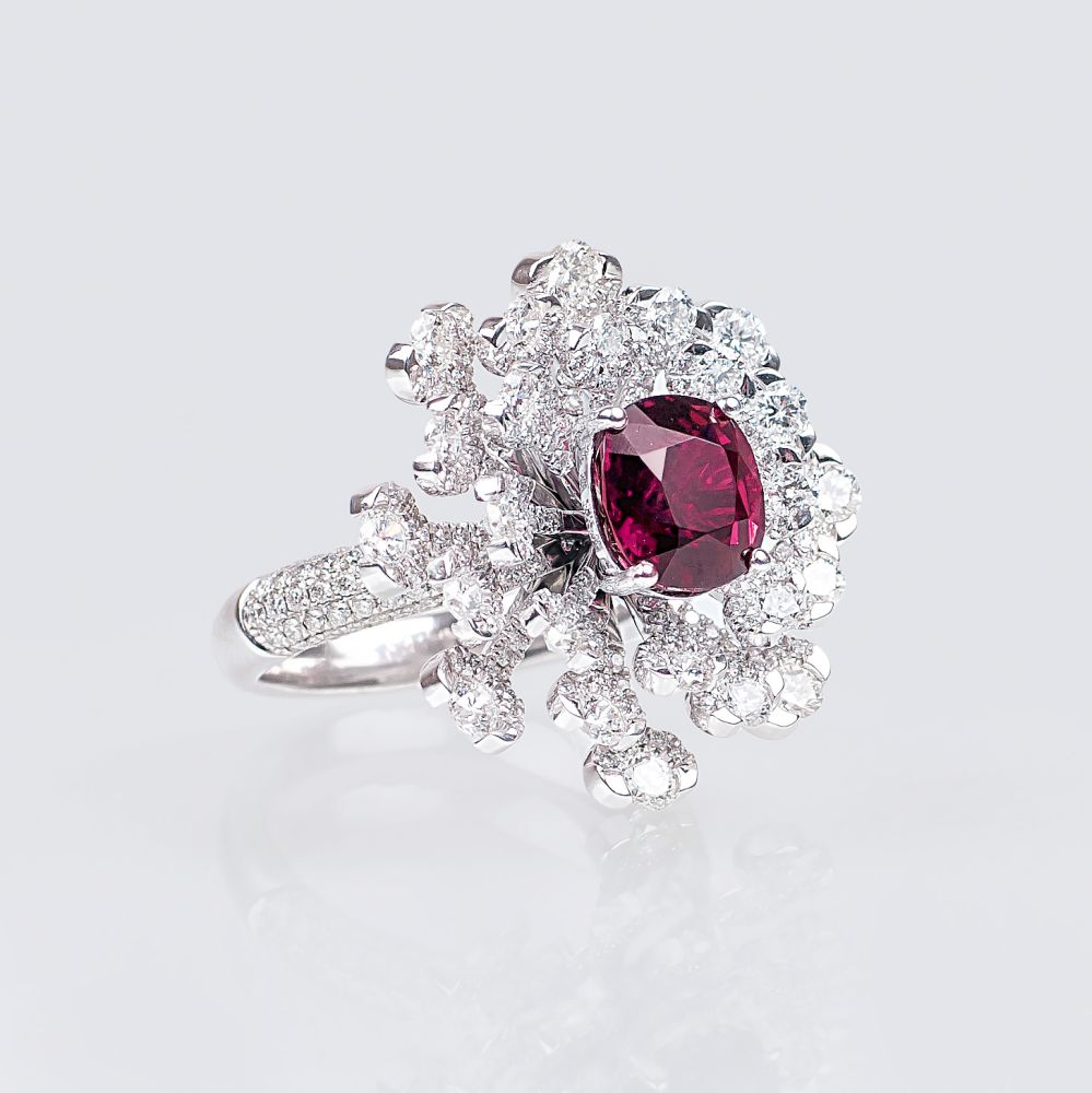 A Diamond Tourmaline Ring - image 2