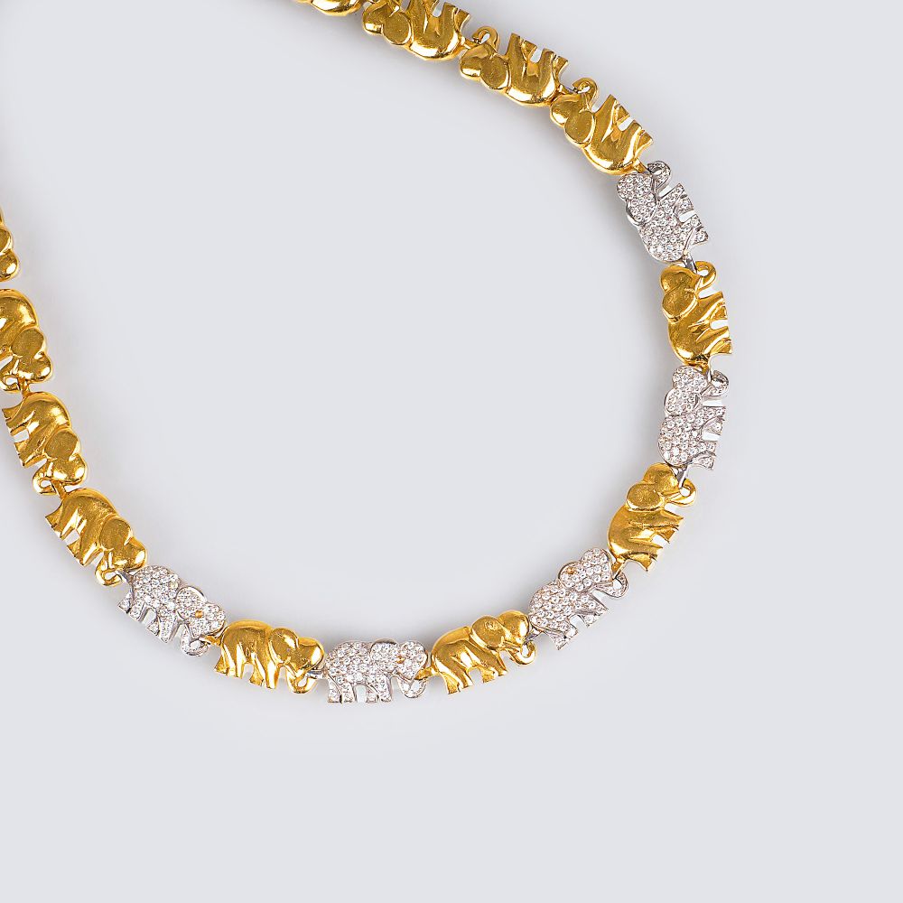 Gold-Brillant-Collier 'Elefanten'