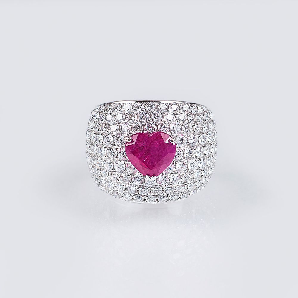 A Diamond Ruby Ring 'Heart' A Diamond Ruby Ring 'Heart'