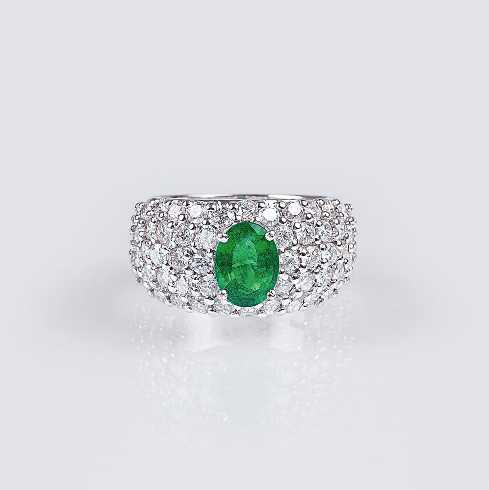 A Diamond Emerald Ring A Diamond Emerald Ring