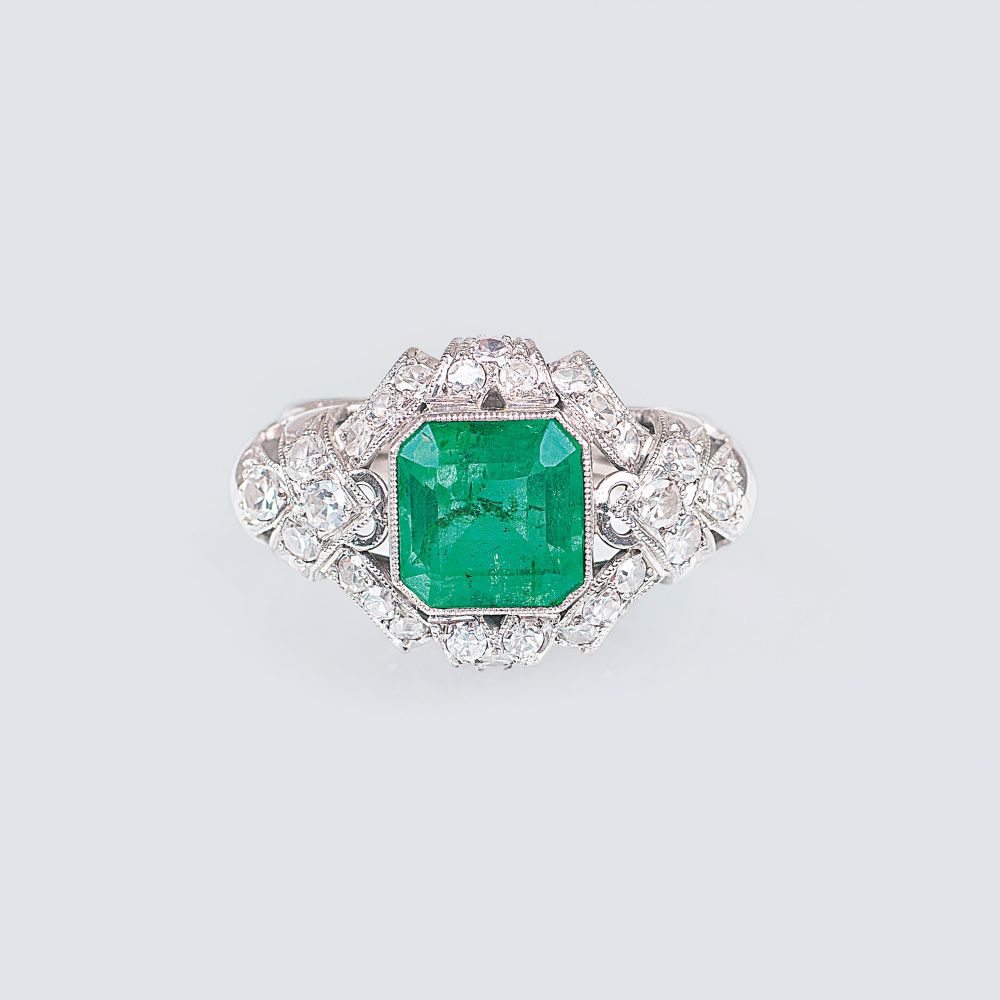 Art-déco Smaragd-Diamant-Ring Art-déco Smaragd-Diamant-Ring