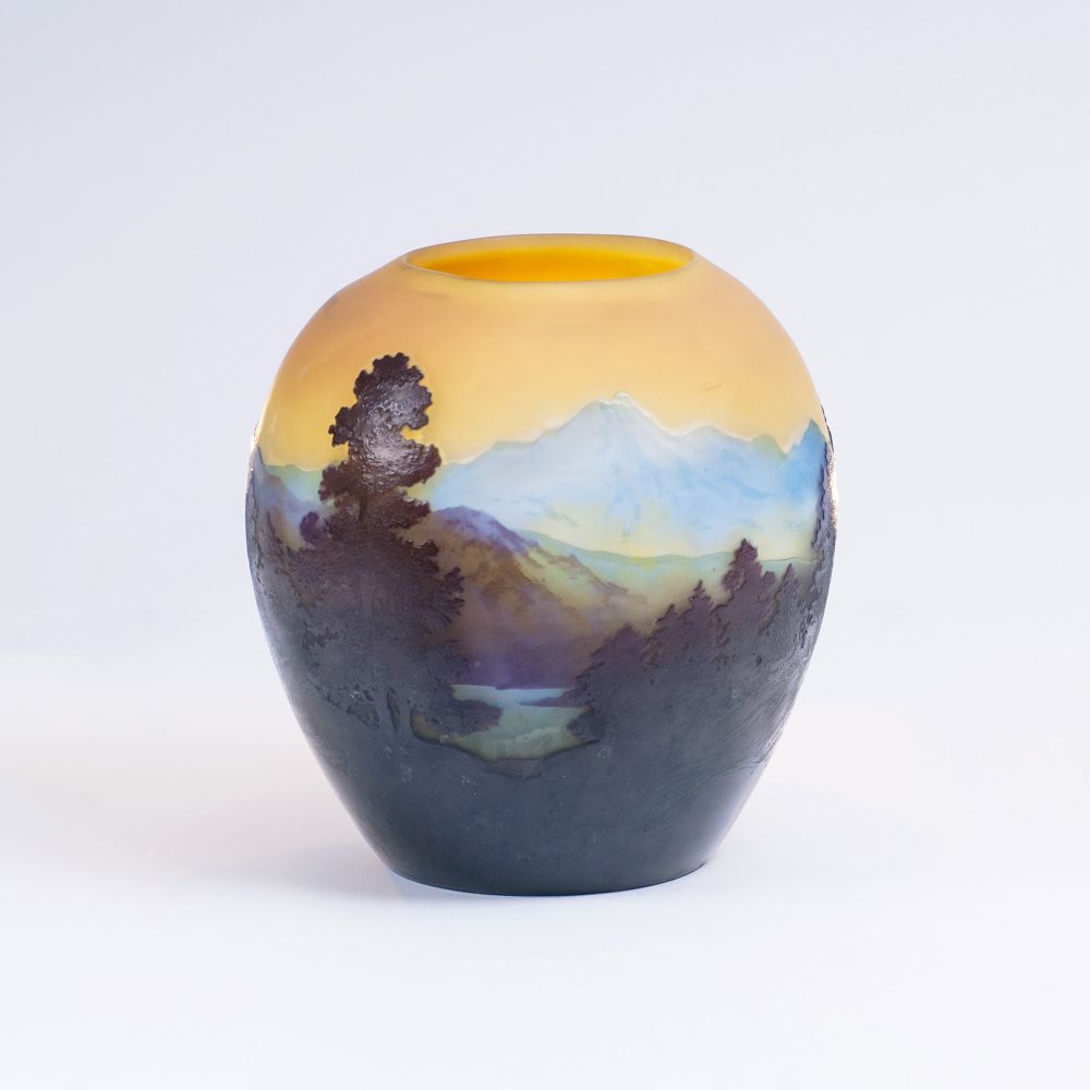 A Round Vase with Landscape