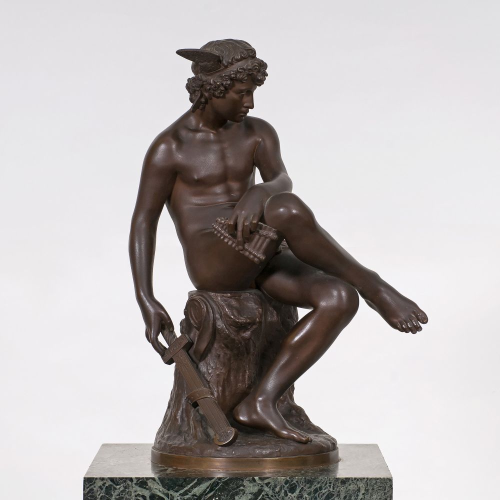 A Sitting Mercury on Marble Base - image 2