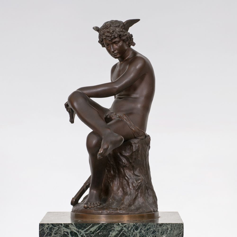 A Sitting Mercury on Marble Base - image 3