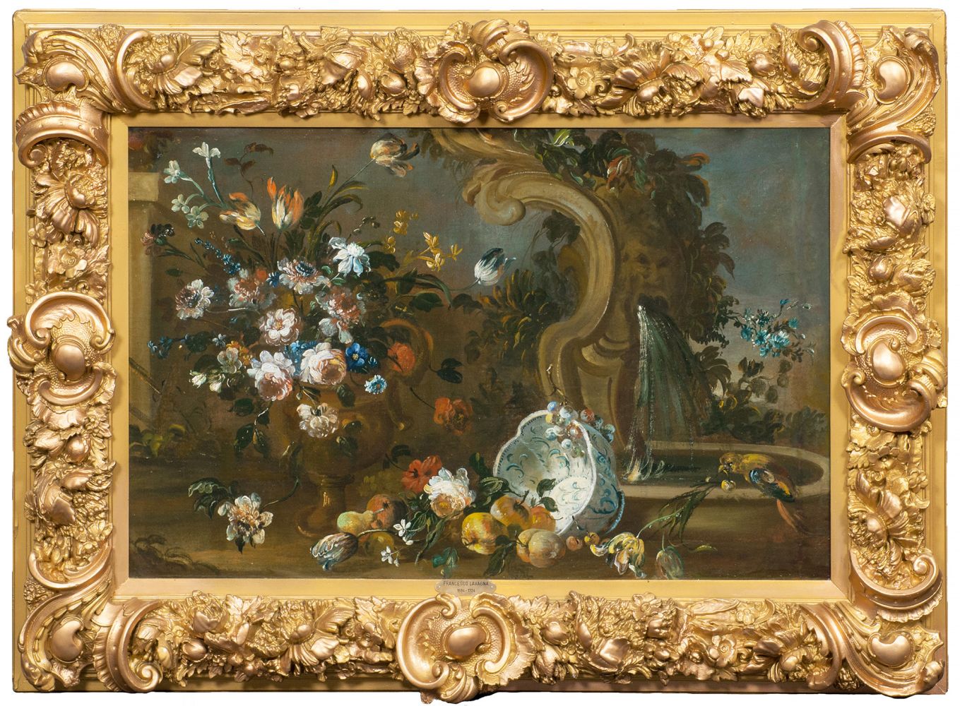 Blumenstilleben mit Wanli-Schale und Brunnen - Bild 2