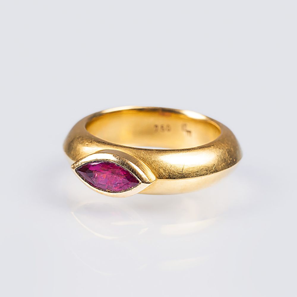 A Gold Ring with Ruby - image 2
