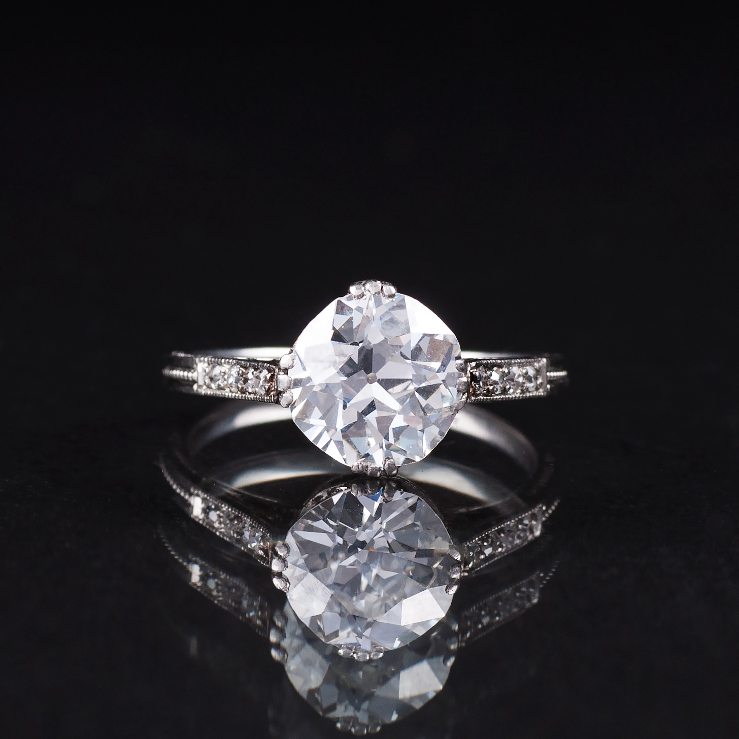 An Art Nouveau Solitaire Diamond Ring