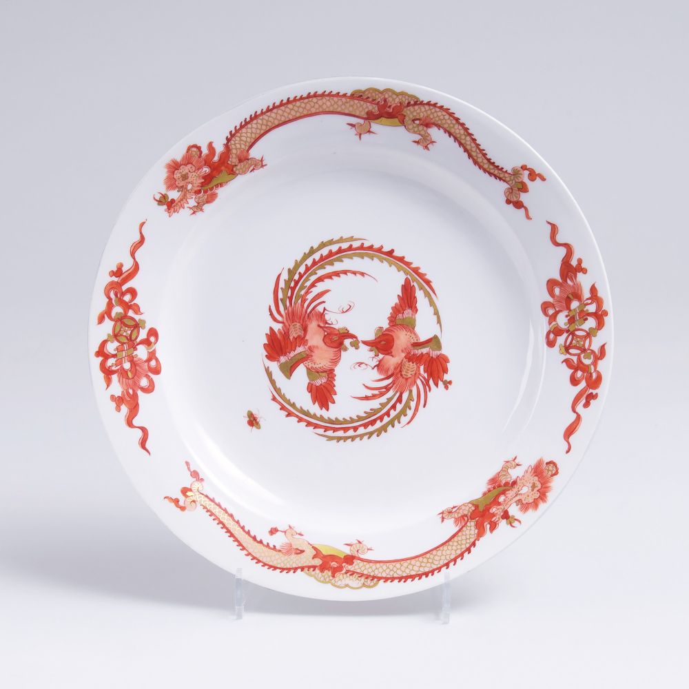 A Rare Plate with 'Red Dragon' from the 'Hofkonditorei' A Rare Plate with 'Red Dragon' from the 'Hofkonditorei'