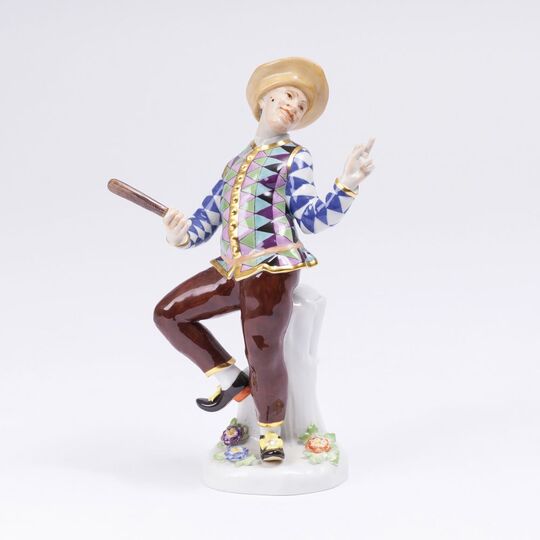 A Figure 'Harlequin with Staff'