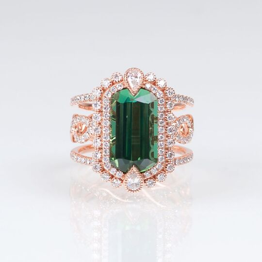 A Tourmaline Diamond Ring