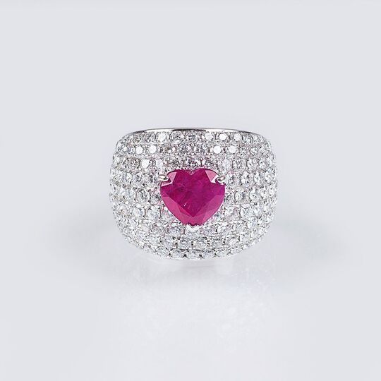 A Diamond Ruby Ring 'Heart'