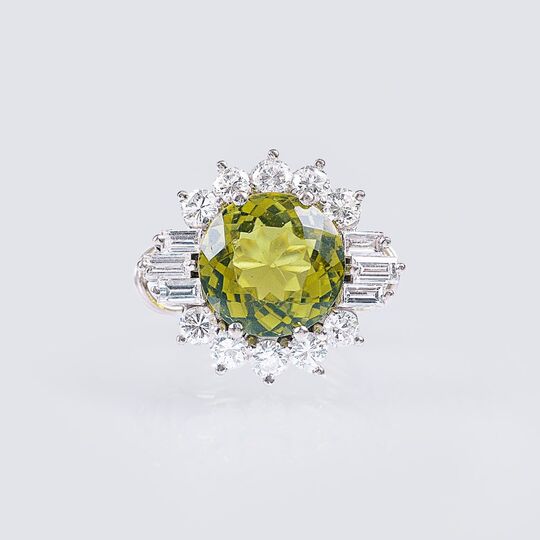 A Colourful Tourmaline Diamond Ring