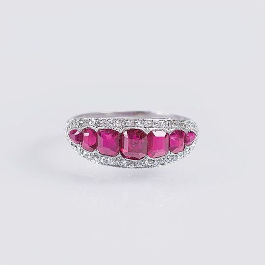 An Art Nouveau Ruby Diamond Ring