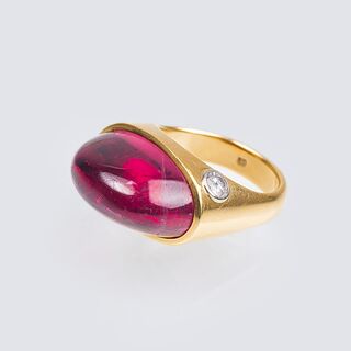 A modern Tourmaline Ring with Solitaire