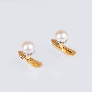 A Pair of Art Nouveau Cufflinks with Natural Pearls