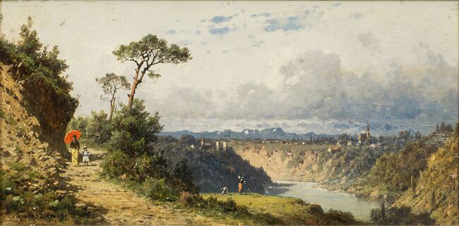 Promenade by a River Valley