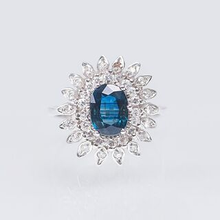 A Sapphire Diamond Ring