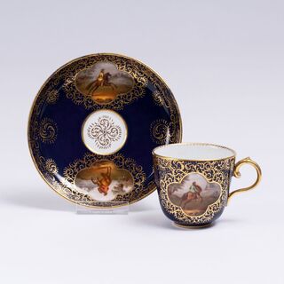 A Mocha Cup with Riding Scenes