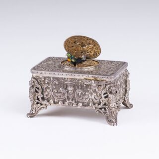 A Rare, Ricly Decorated Music Box 'Singing Bird Box'