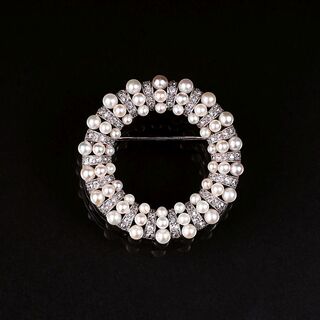 Jugendstil-Brosche mit Perlen und Diamanten