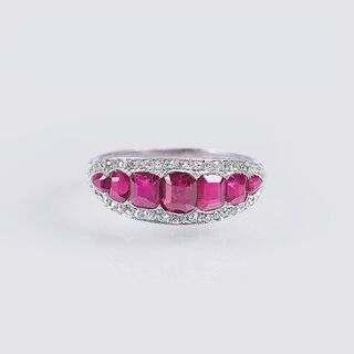 Jugendstil Rubin-Diamant-Ring
