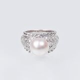 A Diamond Ring with Pearl - image 1