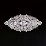 An Art-déco Diamond Brooch - image 1