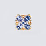 A Flower Ring with colourful Precious Stones - image 1