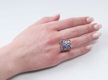 A Flower Ring with colourful Precious Stones - image 2
