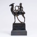 An Art Nouveau Bronze Figure 'Boy with garland, on deer' - image 4