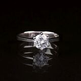 A Rare White Solitaire Diamond Ring - image 1