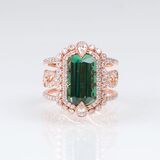 A Tourmaline Diamond Ring - image 1