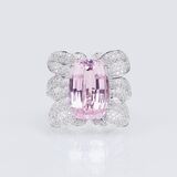 A splendid Kunzite Diamond Cocktailring - image 1