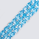 A splendid colour-intensive Topaz Diamond Bracelet - image 1