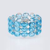 A splendid colour-intensive Topaz Diamond Bracelet - image 2