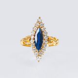 An Antique Russian Diamond Sapphire Ring - image 1