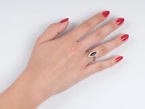 An Antique Russian Diamond Sapphire Ring - image 3