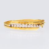 A Gold Bangle Bracelet with Diamonds - image 2