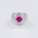 A Diamond Ruby Ring 'Heart' - image 1