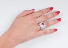 A Diamond Ruby Ring 'Heart' - image 3