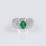 A Diamond Emerald Ring - image 1