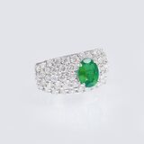 A Diamond Emerald Ring - image 2
