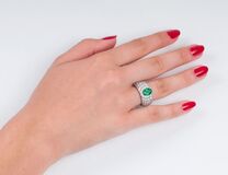 A Diamond Emerald Ring - image 3